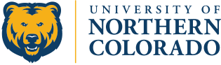 University of Northern Colorado's logo that has a bear