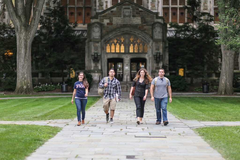 Students walking in Law Quad