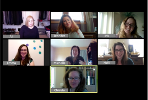 Screen shot of HomeFront Strong team meeting virtually on Zoom