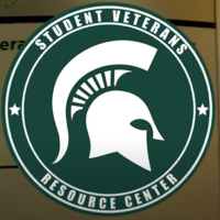 Logo for the Michigan State University Student Veterans Resource Center.
