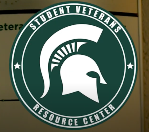 Logo for the Michigan State University Student Veterans Resource Center.
